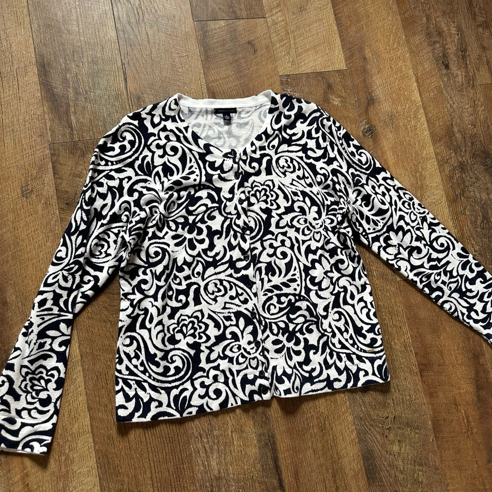 Women's Tommy Hilfiger Cardigan XL Black White Floral